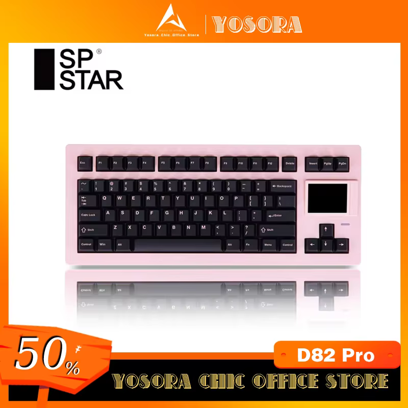 Sp Star D82 Pro Mechanical Keyboard 3mode Wireless Bluetooth Display Screen Rgb custom Hot Swap Gamer Pc Gaming Keyboards Gift