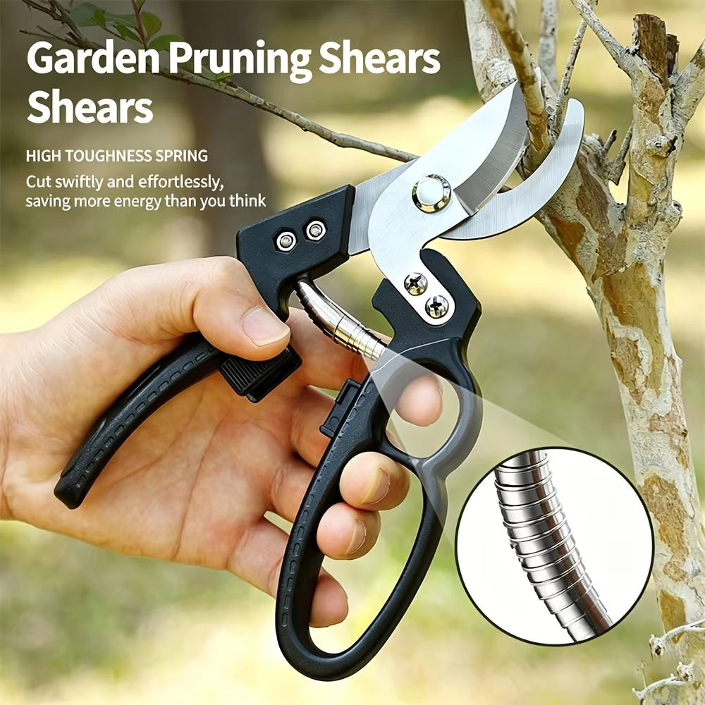 1 piece of SK5 steel strong pruning rough branch scissors, gardening scissors for potted plants, flowers, and fruit picking