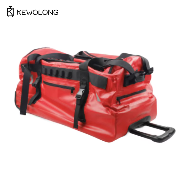 PVC Waterproof 90L Large Rolling Duffel Bag for Travel, Camping, Outdoor & Emergency Rescue Towing Luggage Bag