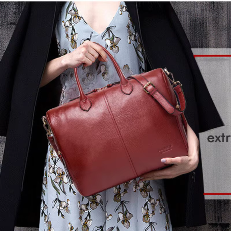 Top Layer Cowhide Casual Genuine Leather Handbag Fashionable Trend Top Layer Cowhide Women's Single Shoulder Diagonal Cross Bags