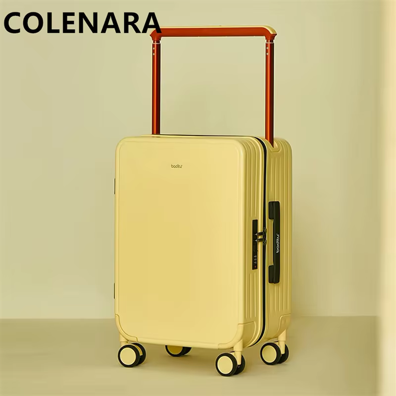 COLENARA 18"20 Inch Portable Cabin Luggage Bag For High-quality ABS+PC Student Wide Pull Rod Travel Suitcase