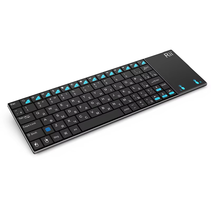 Russian Spanish English French Keyboard Wireless Rii K12+/i12+ Mini Keyboard With Touchpad Mouse For Android Laptop PC TV Box