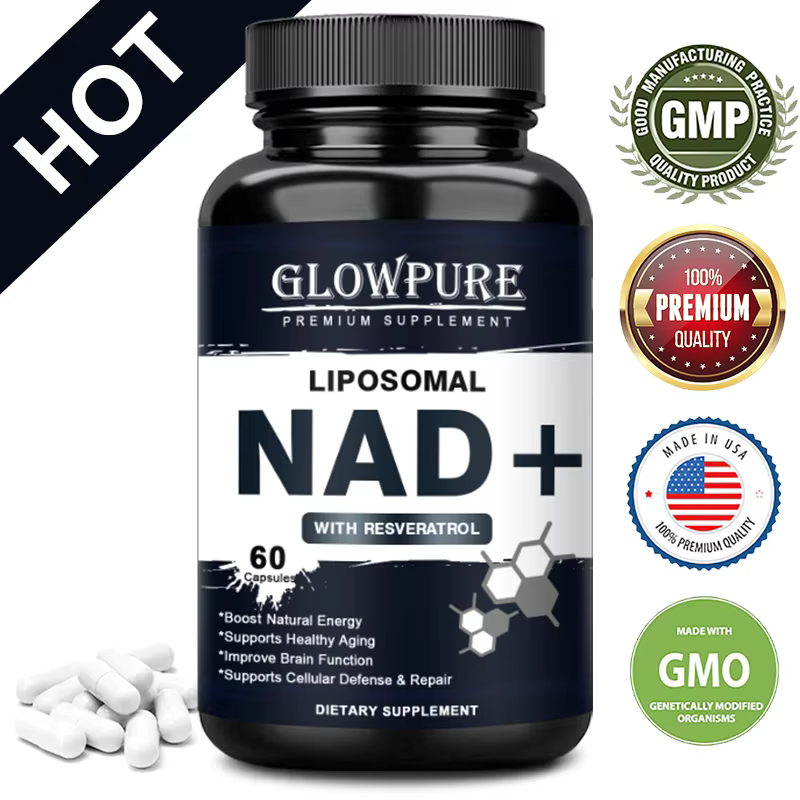 NAD+ Resveratrol Capsules for Cellular Repair Support Antioxidant Protection Boosts Energy Levels Promotes Healthy Aging Non-GMO