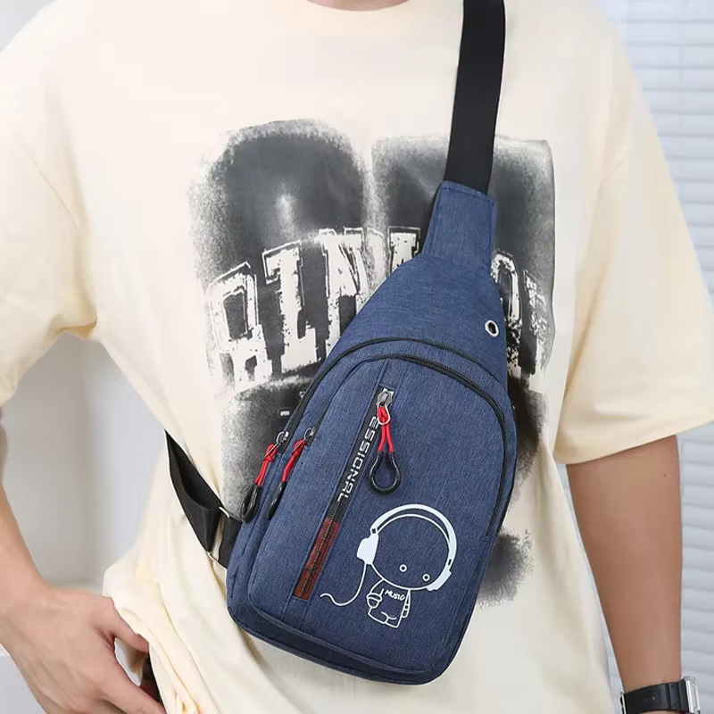 In Stock Men's Chest Bag 2024 New Casual Fashion Shoulder Bag Male Hand Crossbody Korean Cycling Backpack Fast Delivery