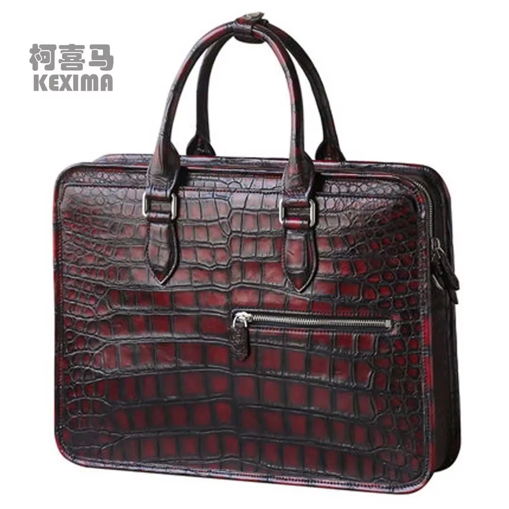 heimanba new manual  Brush color  crocodile  Men bags male handbag  crocodile  leather  men briefcase business