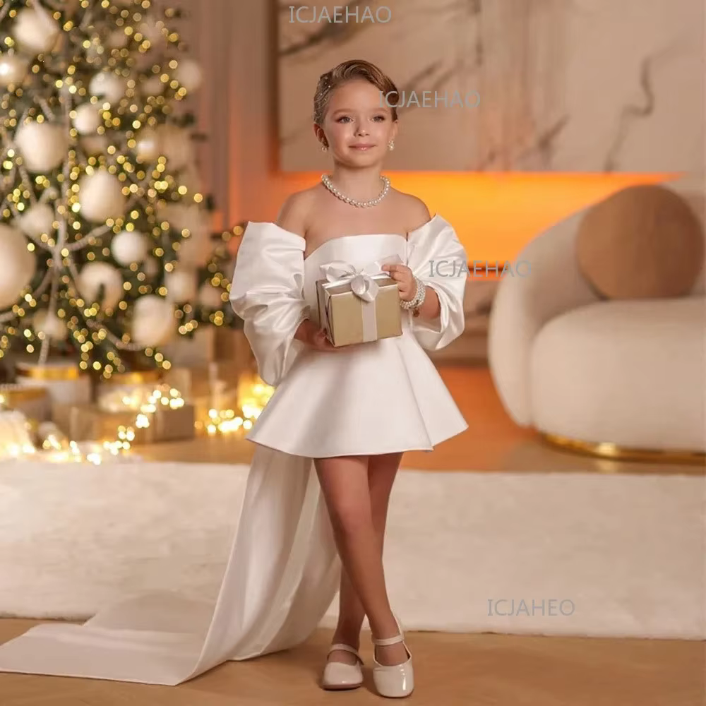 Girls Birthday Evening Dress Children Western Style Hostess Performance Fashion Outfit Girls Model Catwalk Piano Violin