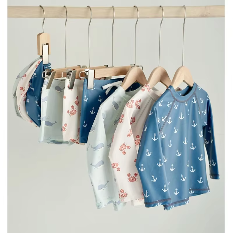 Baby  Swimwears  Kids Swimwear Long Sleeved Sunscreen  Boys Swimsuit  Boy Sunscreen Split Swimsuits  Beach Vacation Board Shorts