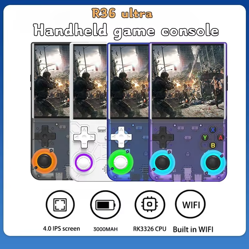 R36Ultra 4.0-inch Retro Handheld Game Console 128GB Portable Video Player Open-Source Linux System for Gaming