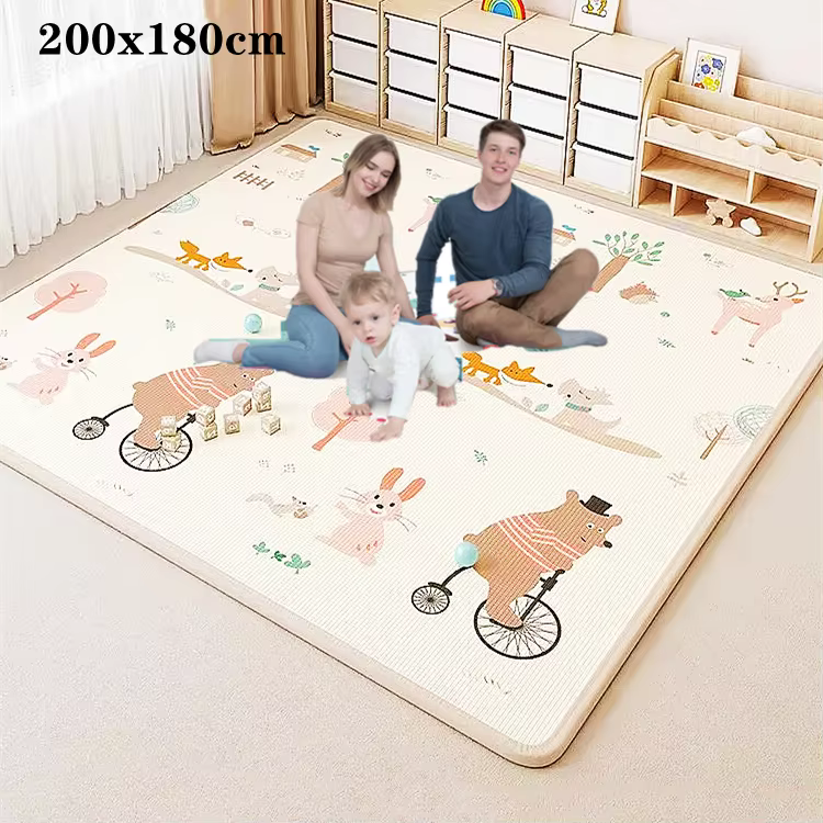 Baby Play Mat Cute Little Deer Thicken 1cm/0.5cm Educational Carpets in The Nursery Climbing Pad Kids Rug Activitys Games Toys