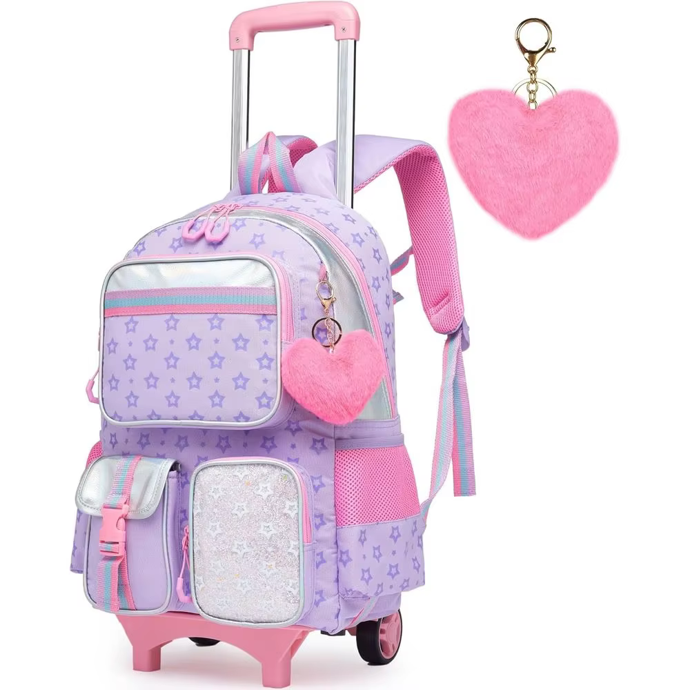 Wheeled Backpack for Girls - Cute Luggage for Elementary School Travel