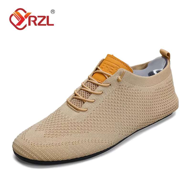 YRZL Men's Summer Mesh Thin Bottom New Style Breathable Non-Slip Casual Walking Slippers Lightweight Driving Shoes for Men