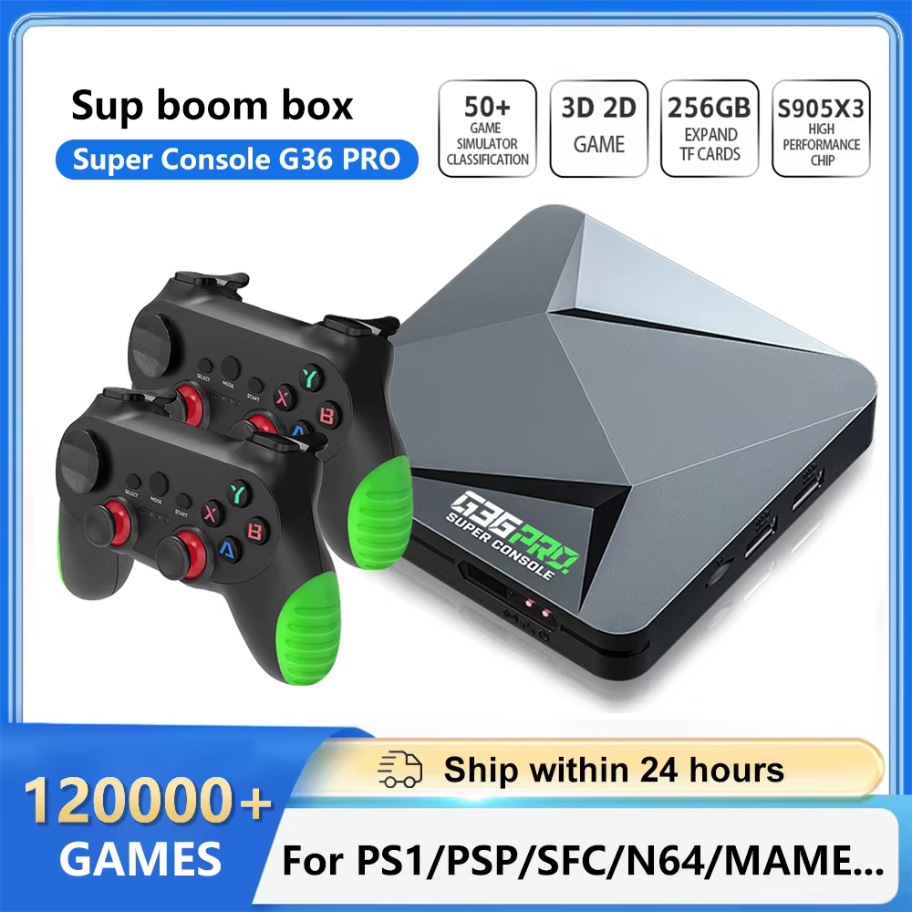 Super Console G36 Pro 256G Retro Video Game Console with 120000+ Games for MAME/PS1/PSP/DC Retro Kid Gift Game Console 4K HD