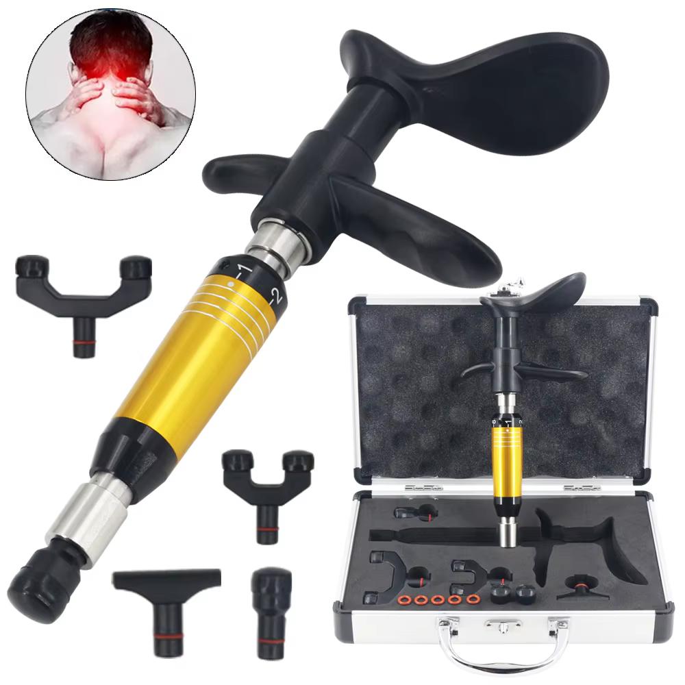 New Chiropractic Adjusting Tool 300N 4Heads Manual Activation Therapy Spine Correction Tools Spinal Adjustment Massage Gun 2025