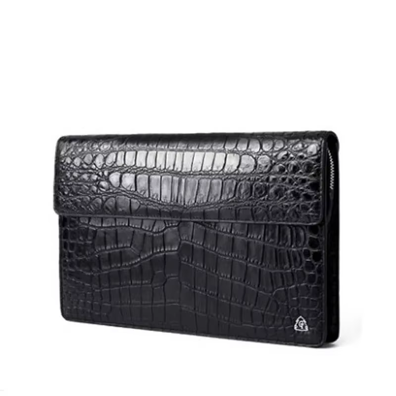 gete New crocodile men clutch  large capacity crocodile bag men