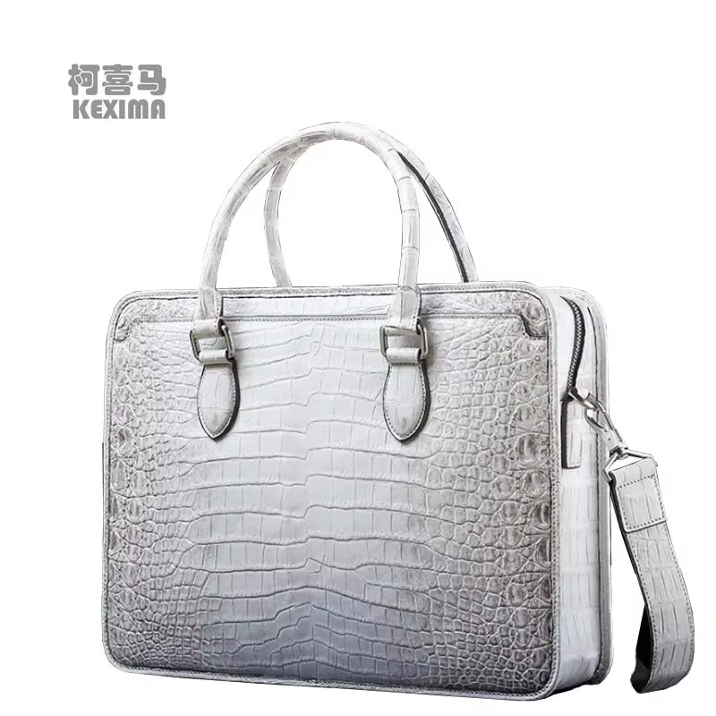ourui New crocodile bag  men briefcase for man Himalayan white male crocodile bag