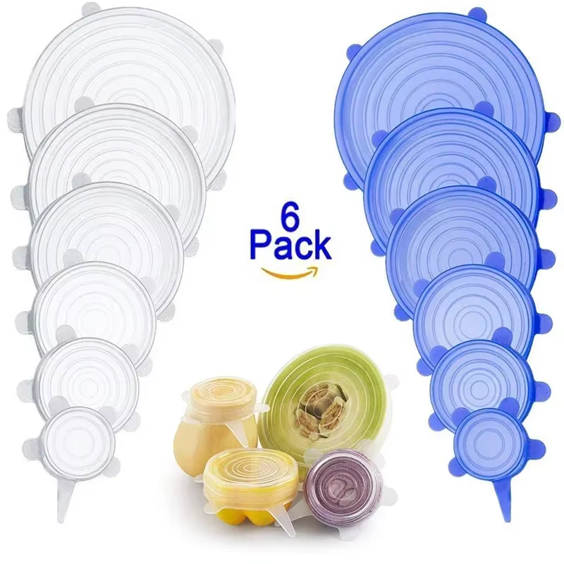 Tampa elástica de silicone, acessórios de cozinha, pode ser reutilizada, cobertura de alimentos, envoltório de plástico, manutenção fresca, tigela selada, armazenamento doméstico