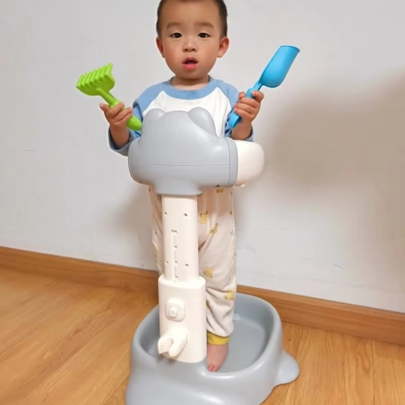Baby Standing Bath Standing Up Kid Shower Stand Bath Support Bathing Seat Chair Handle Adjustable Portable Baby Bath Helper