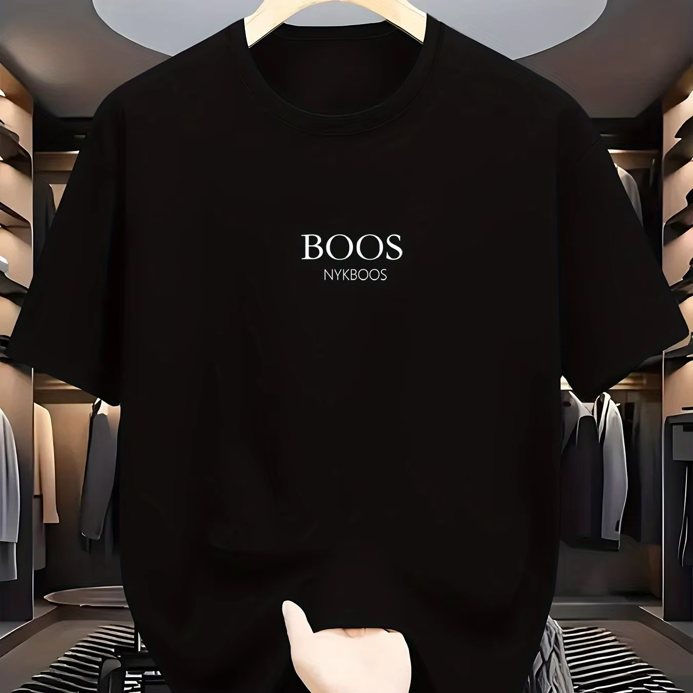 Men'sMinimalist Letter T-Shirt Breathable Wrinkle-Resistant Short Sleeve Tee Premium Business Casual Top for Daily Wear