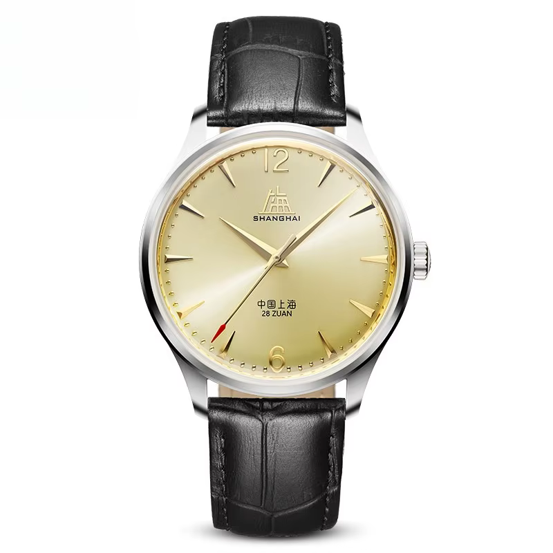 Shanghai Watch Men's Tribute Series Creator Reproduction A581 Classic Retro Belt Mechanical Watch