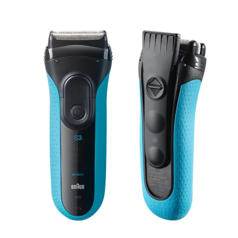 Braun barbeador elétrico 3040s série s3 máquina de barbear alternativa com aparador de costeletas recarregável uso seco e molhado navalha masculina