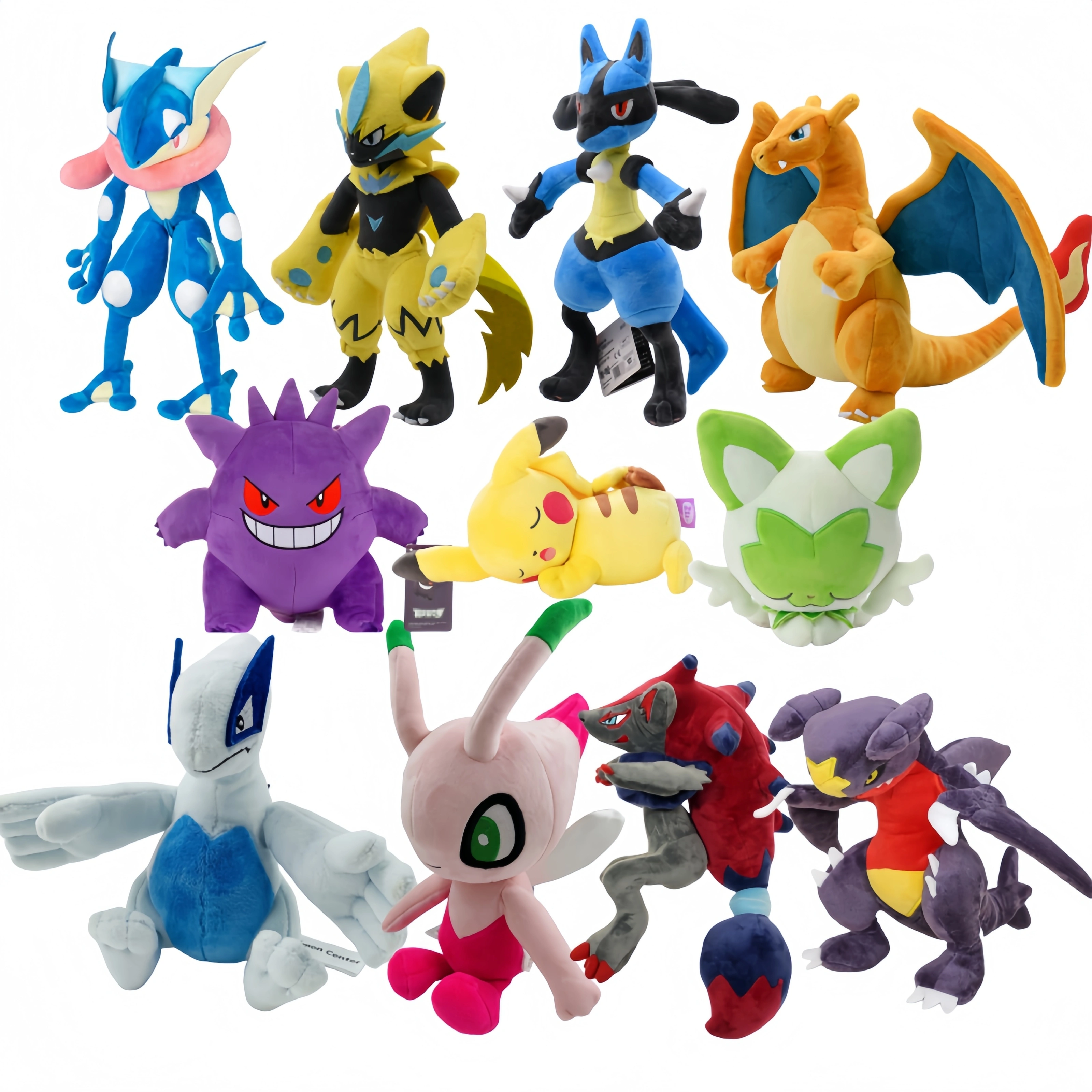 Original Pokemon Plush Lucario Greninja Charizard Lugia Zeraora Sprigatito Scorbunny Steelix Zoroark Stuffed Toys for Kids Gift