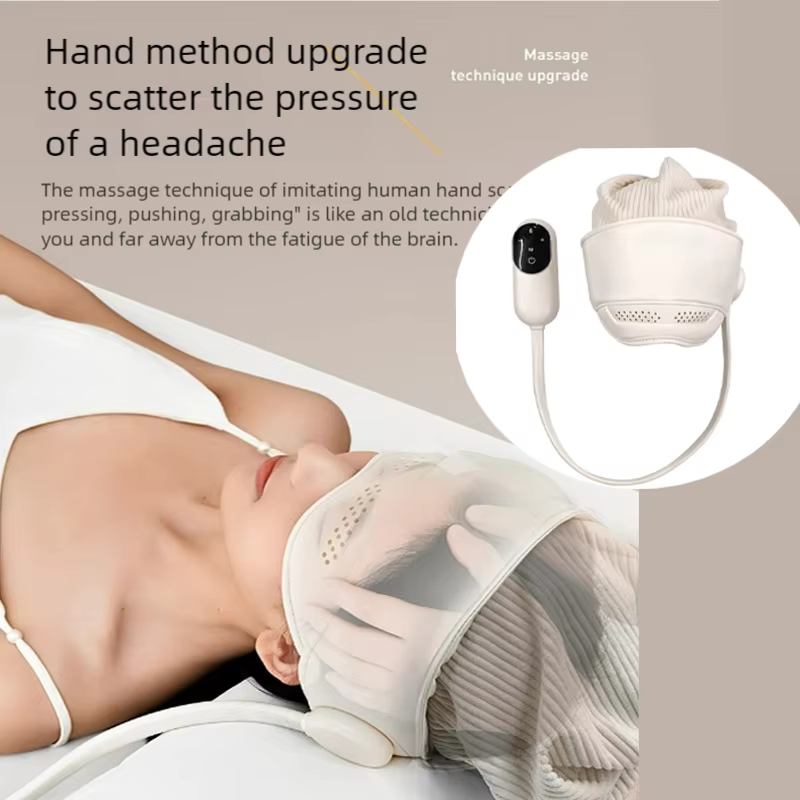 Electric Head Massager Machine Simulation Decompression Sleeper Soul Extractor Scalp Eye Hot Compression Rechargeable Massage
