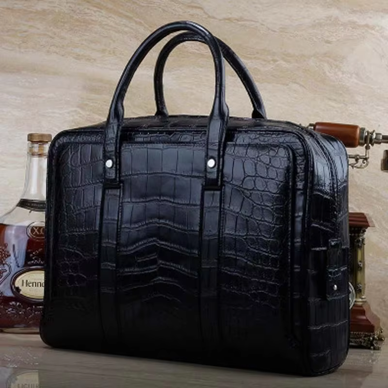ourui new arrival male men briefcase  large capacity crocodile bag