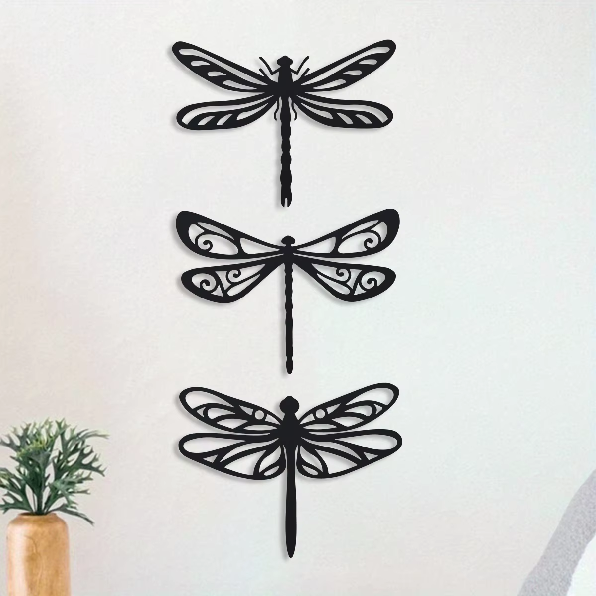 Dragonfly Wall Decor, Black metal dragonfly decoration, Metal Dragonfly Outdoor Decor,Dragonfly decoration in the living room