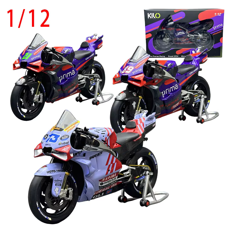 Diecast Model Car 1/12 Motorcycle Ducati GP24 GP23 Alloy Moto Play Vehicles Toys for Boys Original Box