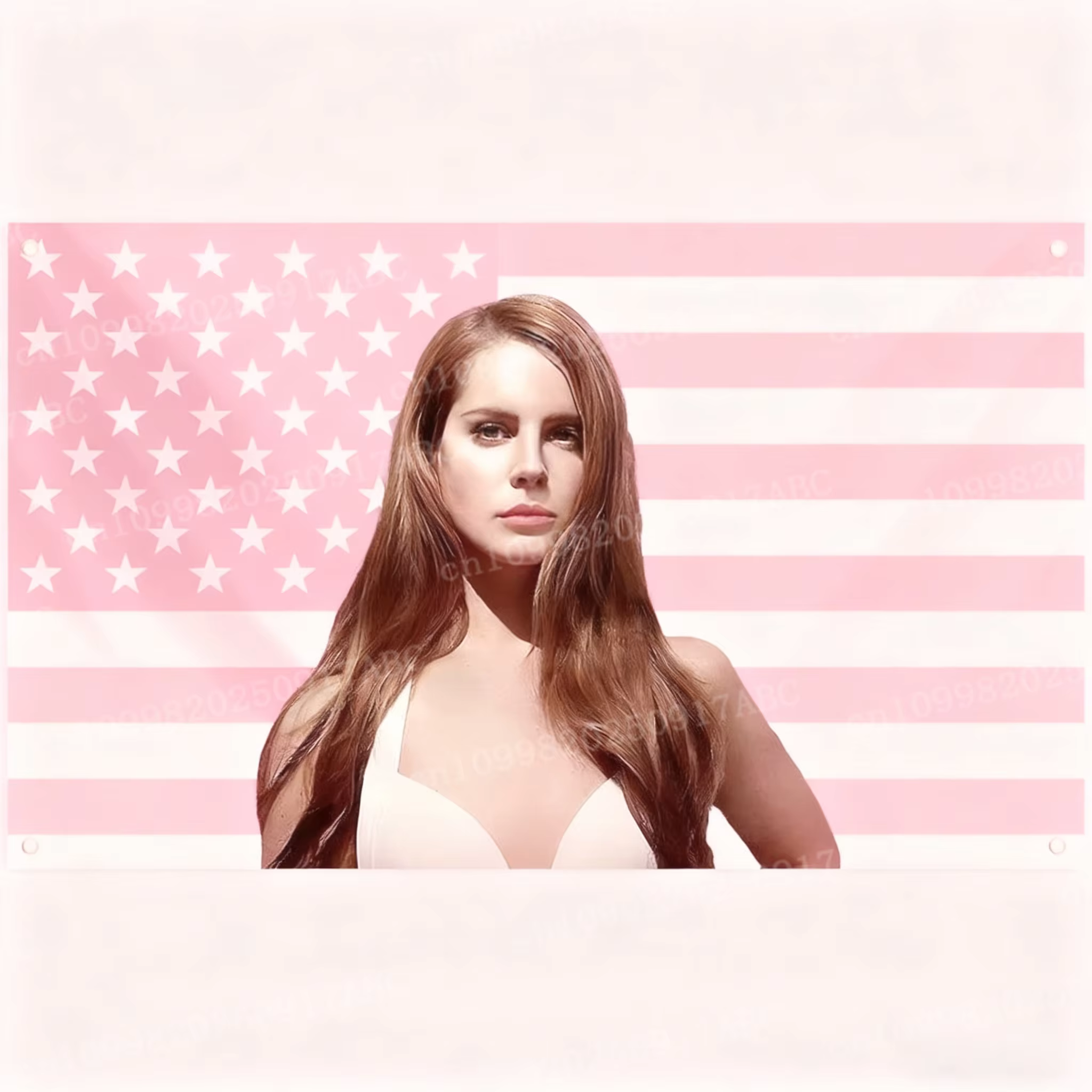 Lana Del Rey Flag Tapestry American Banner Funny Tapestry Four Grommets For College Dorm Room Guy Man Cave Bedroom Home Tapestry
