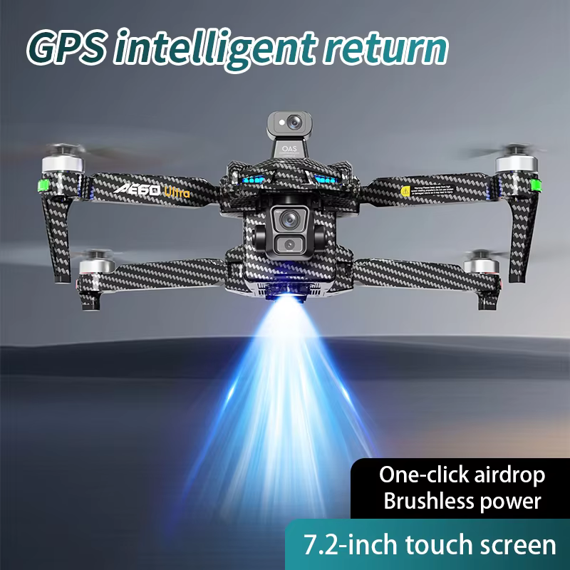 AE60 GPS Drone 8K Professional HD Camera Brushless 3-Axis Gimbal 12KM Obstacle Avoidance Large Screen 5G FPV Dron RC Quadcopter