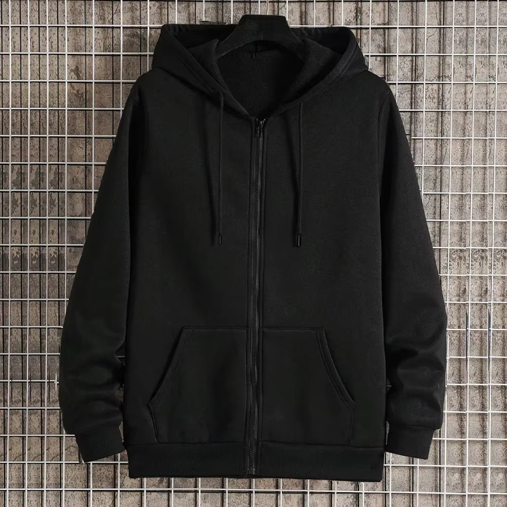 Men's Fleece Zip Up Hoodies Running Sports Sweatshirts Fashion Women Classic Casual Zipper Jackets Y2k Coats Hip Hop Streetwear
