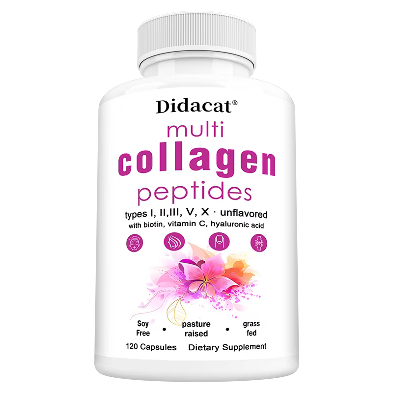Multi Collagen Peptides Softgel - Type I, II, III, V, X for Women & Men, Supports Skin Hair Nail & Joint Health