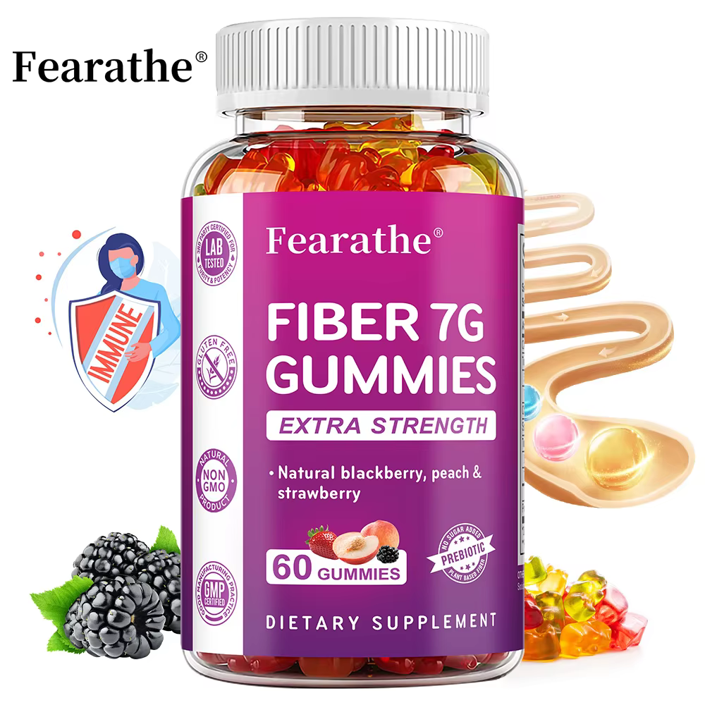 Prebiotic Fiber Gummies for Adults - 7G Fiber Extra Strength - Zero Sugar Added - Digestive Health & Regularity Support