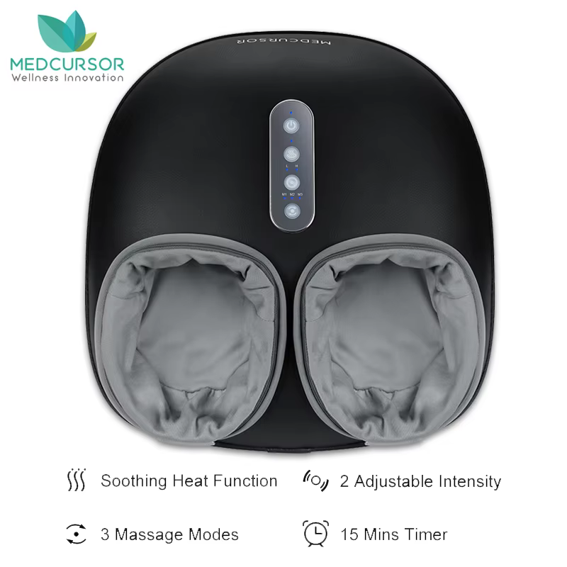 Medcursor Foot Massager Heating Therapy Shiatsu Deep Kneading Roller Muscle Relaxation Pain Relief Electric Foot Massage Machine