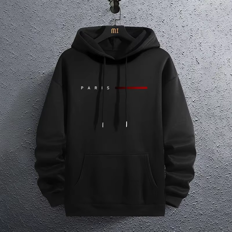 Paris Fashion Hoodies for Men All Season Daily Casual Sports Hooded Sweatshirts 2025 Male Home Outdoor Comfort Fashion Pullover