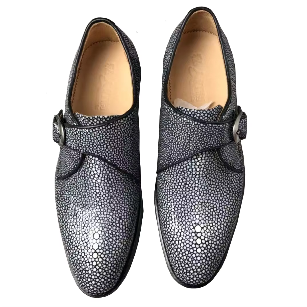 yinshang new men stingray skin shoes male dress shoes wedding groom shoes business meeting shoes male