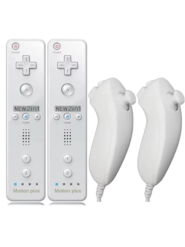 a pair Remote Controller with Nunchuck Controller for Wii Games Control for Wii Console Wireless Gamepad with Motion Plus