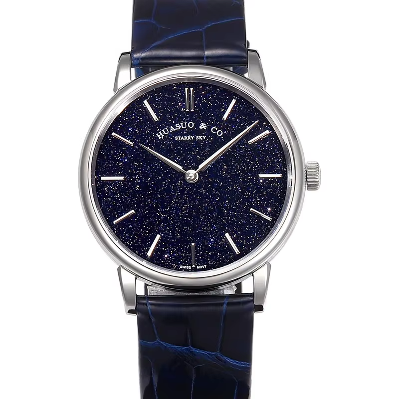 Huasuo 39mm Ultra-thin Watch Star Disc SW300 Automatic Mechanical Movement Waterproof Business Leisure Watch