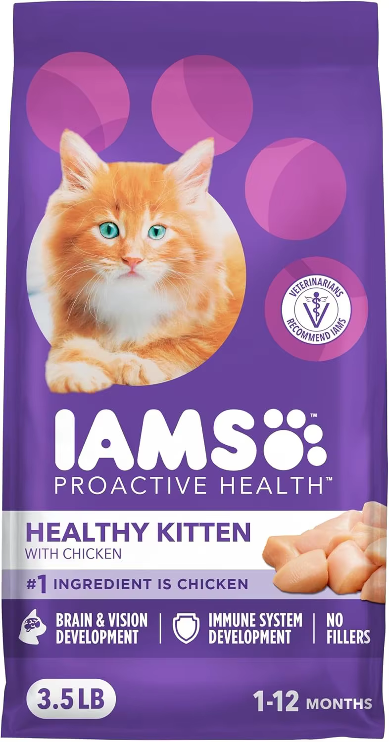 Healthy Kitten Dry Cat Food with Real Chicken, 3.5 Lb Bag for Growing Cats