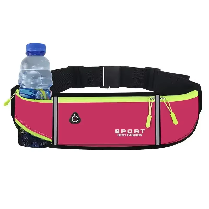 Outdoor Running Waist Bag for Mobile Phone Light and Thin Fitness Cycling Water Bottle Waist Bag with Three Waterproof Pockets