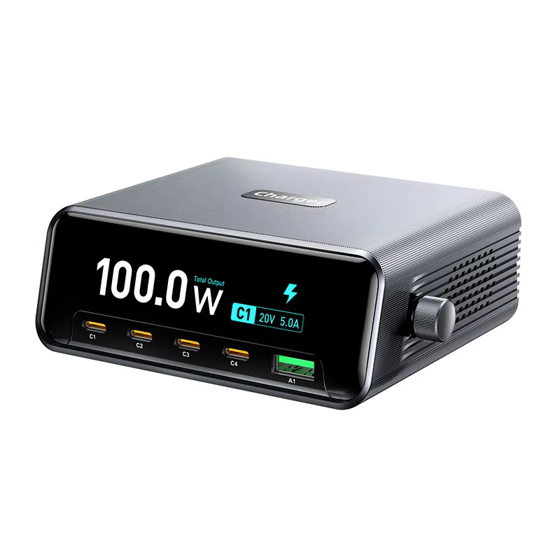 265W GAN PD 100W USB Type C Digital Display Charging Station For Macbook Air IPhone 11 12 13 14 15 16 17 Pro Max Samsung Tablet