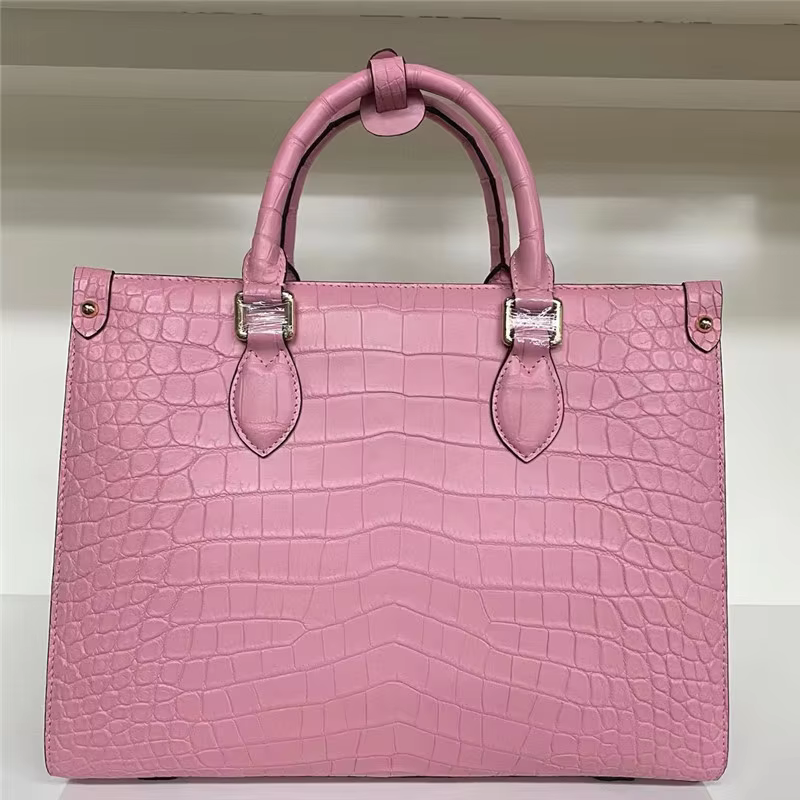 Exotic Genuine Crocodile Belly Skin Women's Handbag Authentic Real Leather OL Lady Large Single Shoulder Bag Female Work Purse