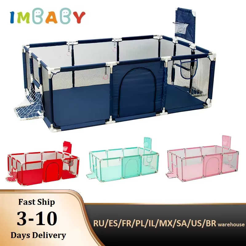 Imbaby cercadinho para bebês, tamanho grande, barreira de segurança infantil, bolas secas, piscina, meia para recém-nascidos, pa