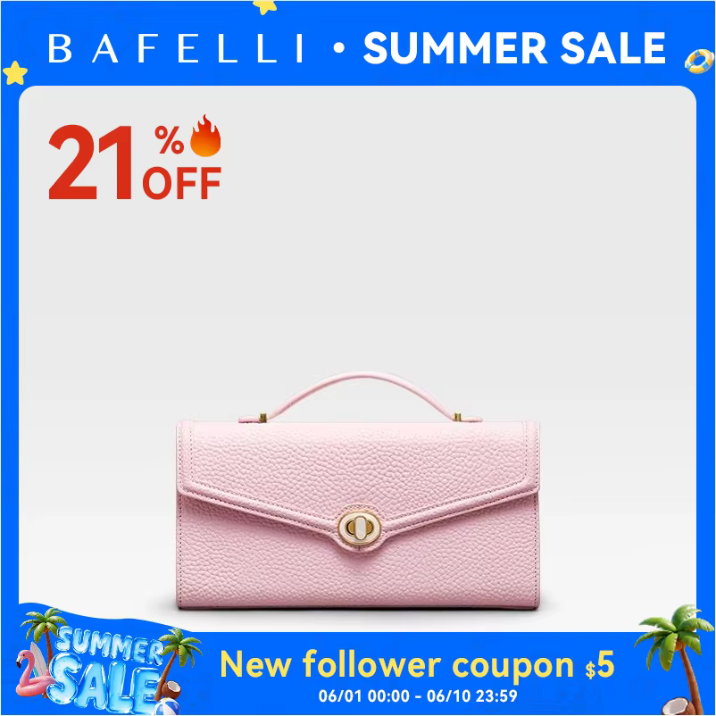 BAFELLI 2026 NEW WOMEN'S HANDBAG LEATHER WALLET PARTY SHOULDER DRESS PURSE LUXURY DESIGNER BRAND FEMALE EVENING BAGS CLUTCHES