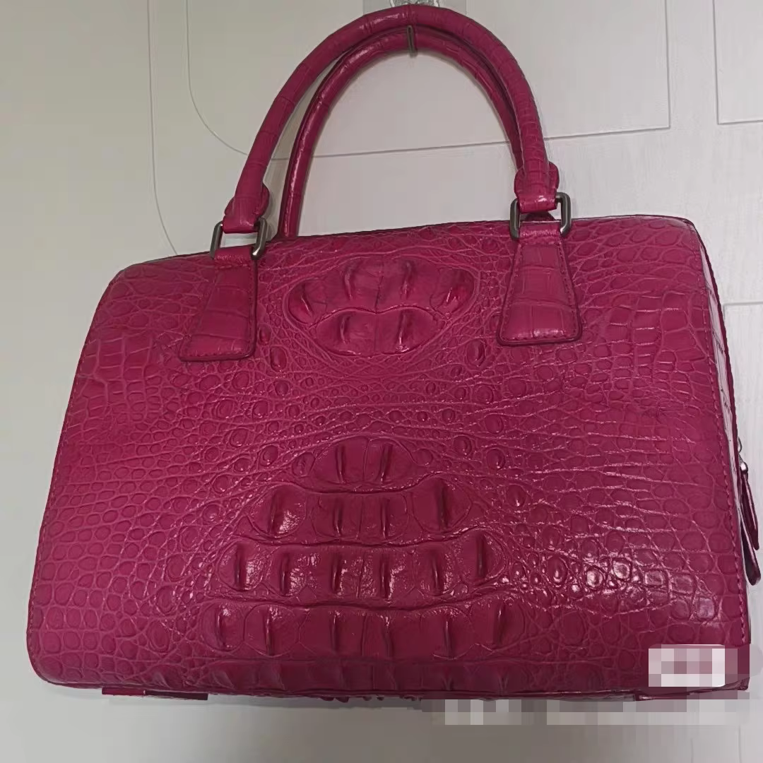 2026 New Crocodile Leather Rose Lady's Handbag Fashion Genuine Leather Women Handbag Large Capacity Female Handbag 45