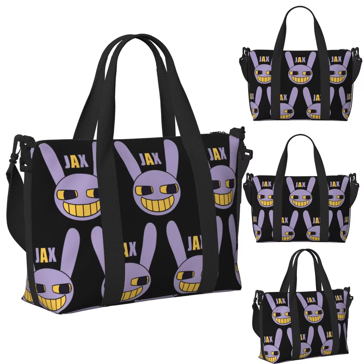 Jax With Name T-The-S A-Amazing-S D-Digital-S C-Circus-S Beach Travel Bag Tote Bags for Sport Women Shopping Duffle Shoulder Bag
