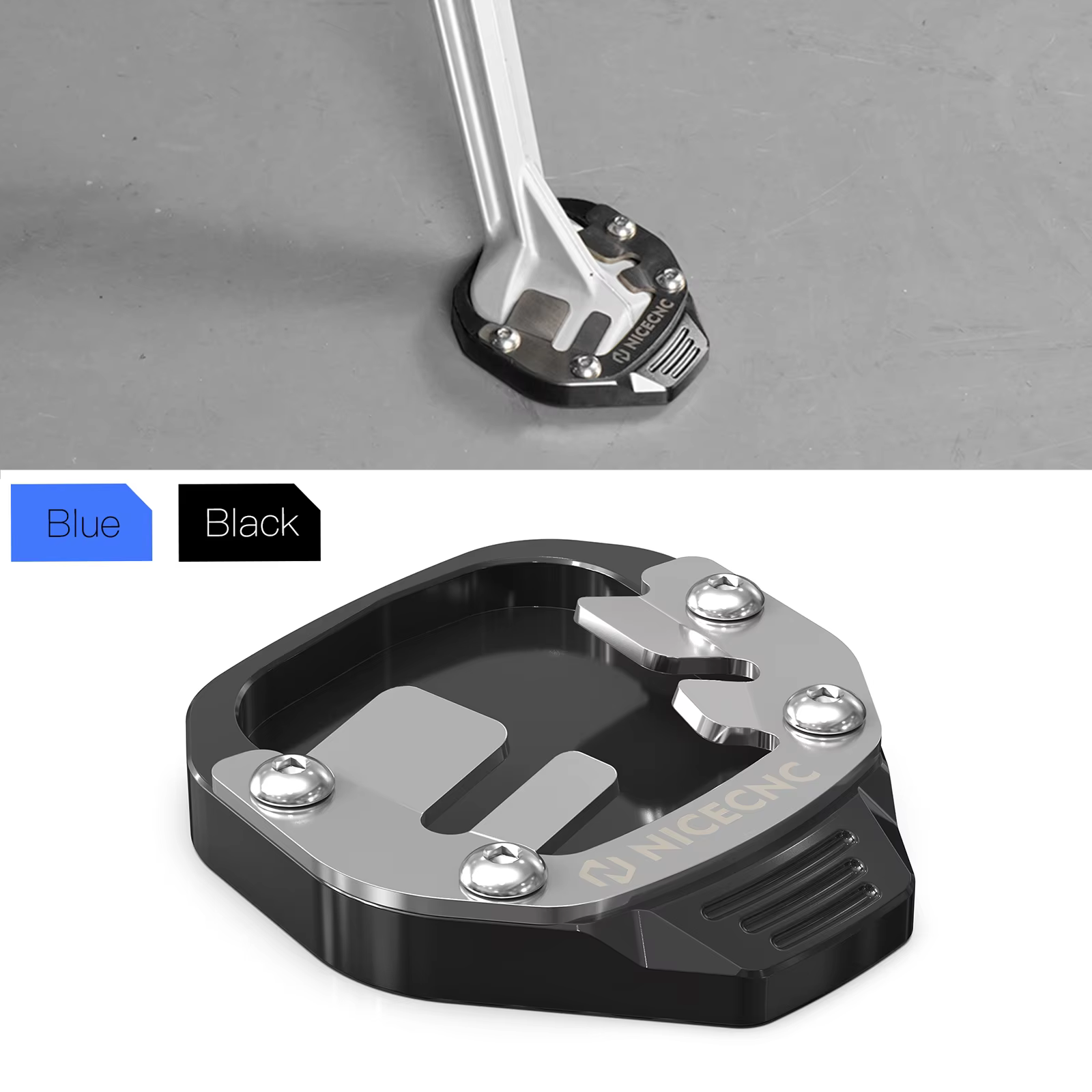 NICECNC For Yamaha Tenere 700 2019-2024 Kickstand Side Stand Pad Extension For Yamaha Tenere 700 World Raid 2022-2023