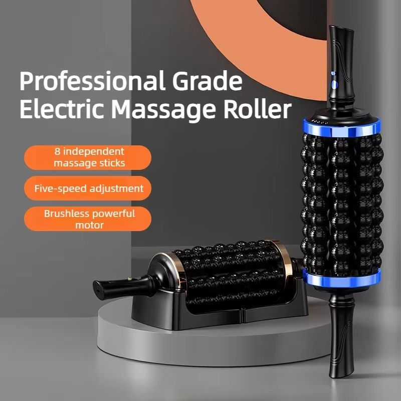 Massageador Percussivo Recarregável com 72 Pontos de Massagem, Rolo Portátil com Base para Alívio de Dores Musculares nos Pés, Costas e Pernas