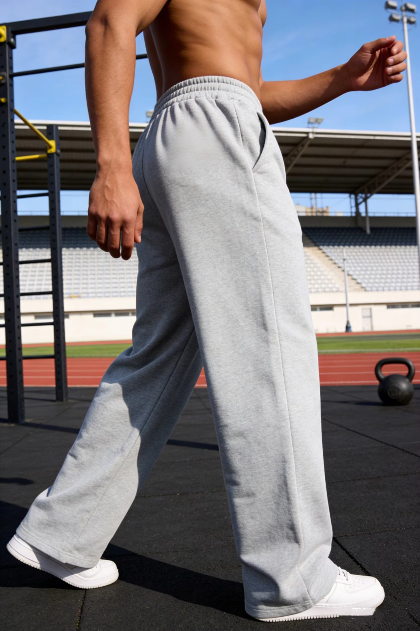 2026 men's wide leg sweatpants, European and American men's and women's sweatpants, waist drawstring straight leg loose casual s